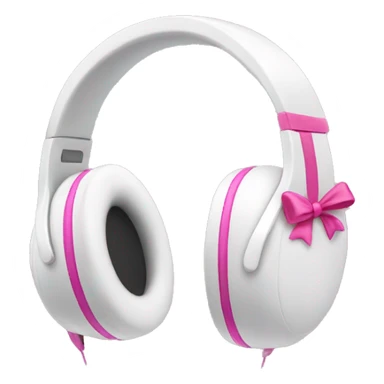 White headphones with pink bows on the side sticker