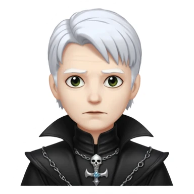necromancer with black leather outfit white hair sticker