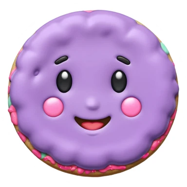  a pastel purple cookie with soft crumbly  sticker