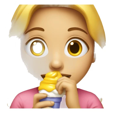  A girl licking ıce cream sticker