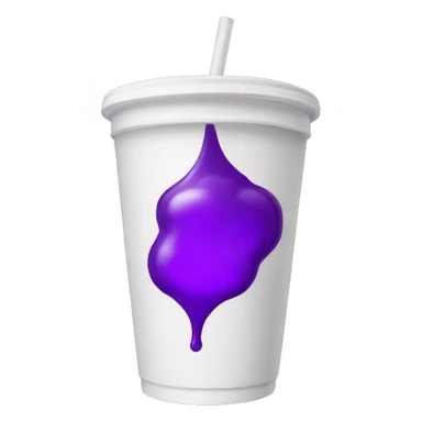 styrofoam cup with a purple liquid inside sticker