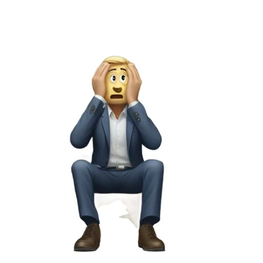 Man being crushed by the overwhelming weight of late-stage capitalism. sticker