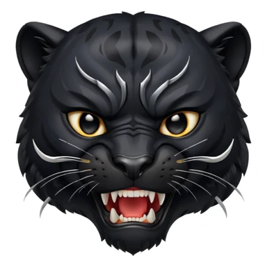 fierce black panther face roaring sticker