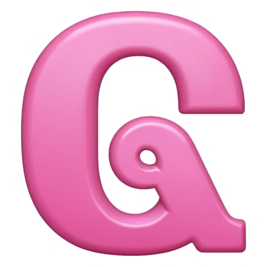 alphabet 'Q'. pink sticker