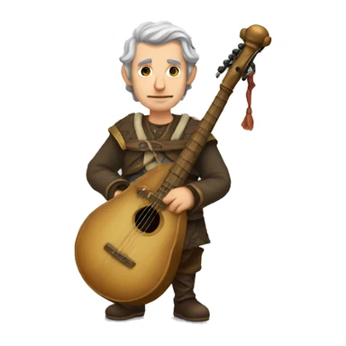 medieval caucasian bard with horn sticker