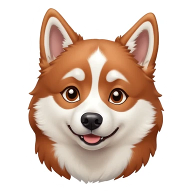 happy cinnamon colored husky dog sticker