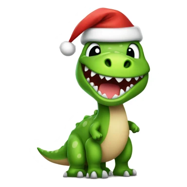 Cute Dino wearing a Santa hat sticker