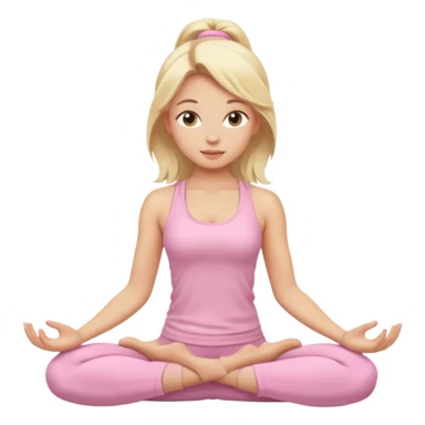 blonde yoga girl light pink clothes n sticker