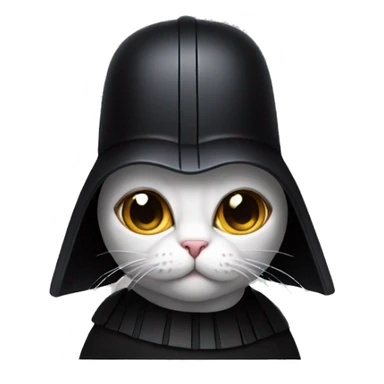cat wearing a birthday hat and a darth  vader costume sticker