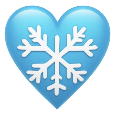 Light blue heart with snowflake sticker