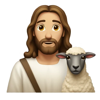 Jesus Christ holding a sheep sticker