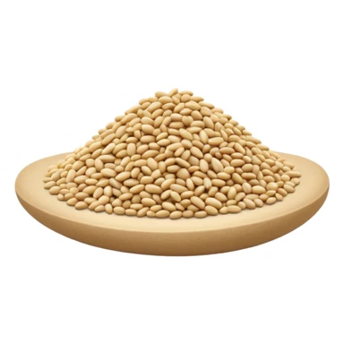 small pile of sesame seeds, off-white to pale beige, oval and slightly curved, smooth, dry matte texture, clean style, optimized for emoji size sticker