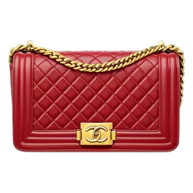 chanel le boy dark red bag gold hardware sticker
