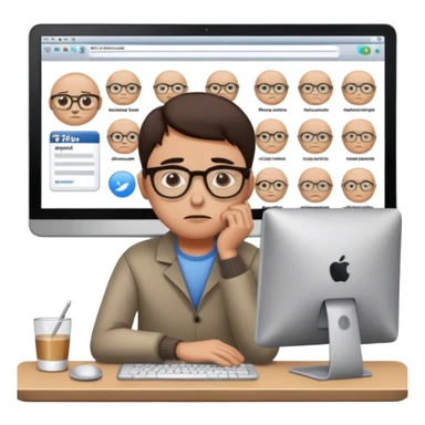 a shop owner who is not satisfied with local sales and is sad and tired of meta ads marketing getting no response sticker