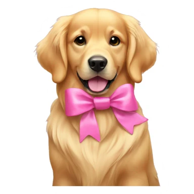 Golden retriever with a pink bow sticker