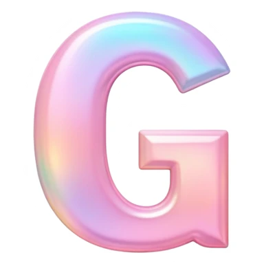 Iridescent pastel pink Font setting icon with letter G sticker