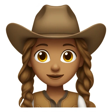 Brown hair tan girl with cowboy hat sticker