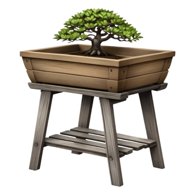 standing slanted bonsai pot Plant rack made from the wood of old oak pallets  sticker