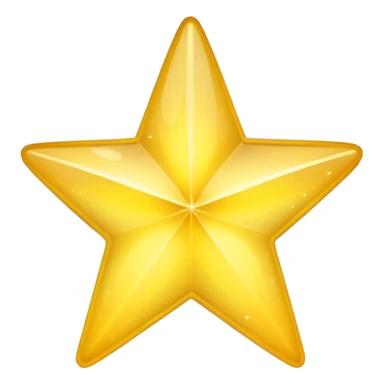 Generate a high-quality 3D cartoon-style emoji of a yellow sparkling star, glittering and shining effect, smooth gradient colors, rounded and cute appearance, no human faces, simple white background, high-resolution.

 sticker