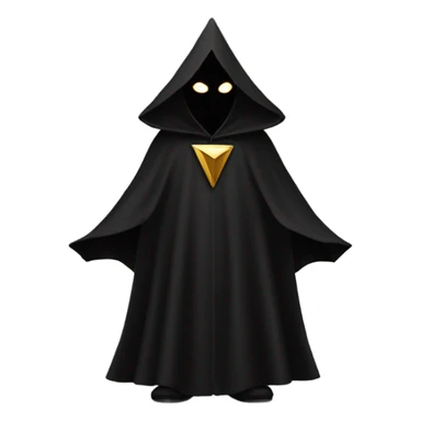 illuminati shadow figure standing in black cloak with gold trianle on chest sticker