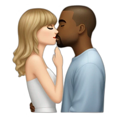 taylor swift and kanye west kissing sticker