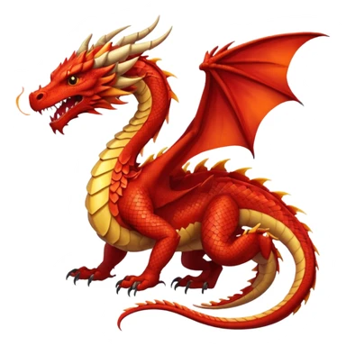 red western dragon breathing fire, wings spread sticker