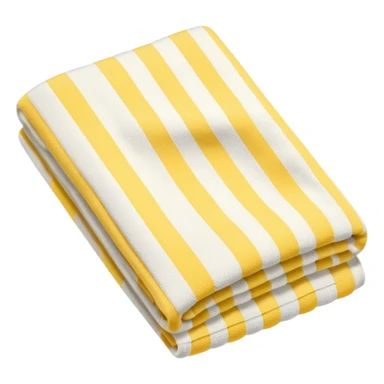a cozy yellow and ivory striped towel, neatly folded sticker