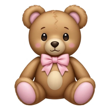 teddy bear with light pink bow sticker
