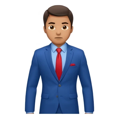 business man in a blue suit and red tie carry heavy weight on his shoulders sticker