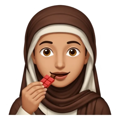 an Arab eats chocolate sticker