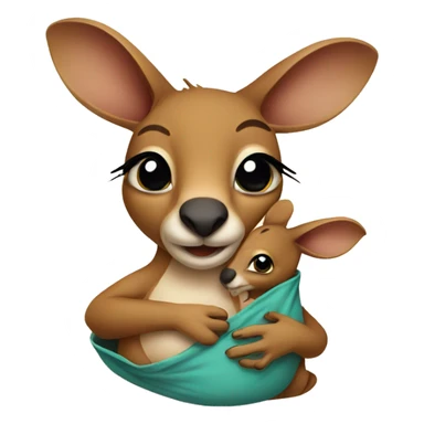 kangaroo with baby in pouch sticker