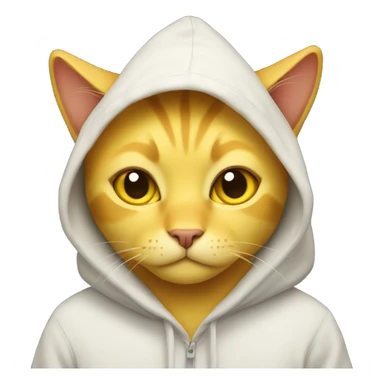 Yellow cat with a hoodie on sticker