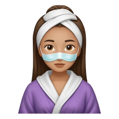 Girl with skin care face mask on and in a robe sticker
