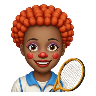 tennis player black clown child sticker