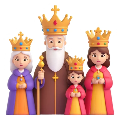 three chess pieces king queen bishop, 3D style, rich wood grain, luxurious, arranged together, no text sticker
