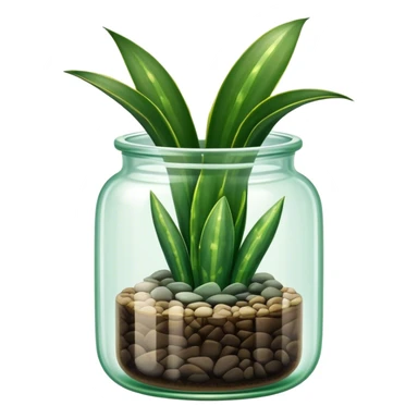 Sansevieria plant in glass jar pot sticker