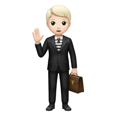 thief with black and white suit with stripes sticker