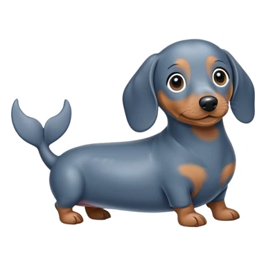 Miniature dachshund mixed with a whale sticker