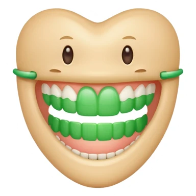 teeth with bright green braces sticker