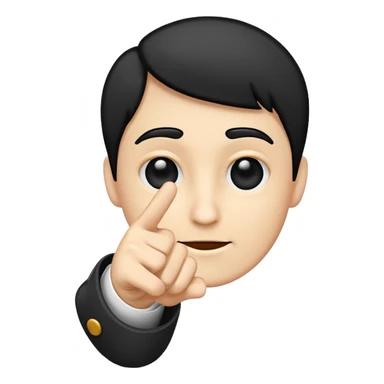 Point your finger at the face. Icon sticker