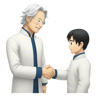 satoru gojo shaking drakes hand sticker