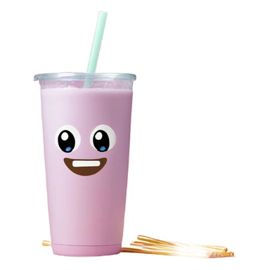 Pastel pink, 40 oz tumbler with handle, and straw sticker