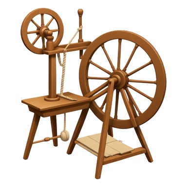 I want a traditional spinning wheel, with the wheel on the right or left and the flyer on the opposite. Shown from the side. there is only one wheel the other side has the flyer. go to websites containing traditional spinning wheels for reference. sticker