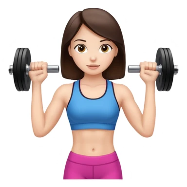 brunette girl in gym wear lifting a dumbbell sticker