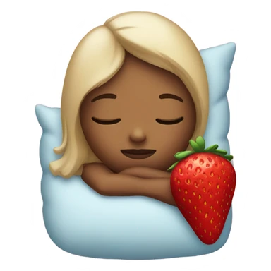 sleeping girl with strawberry pillow sticker