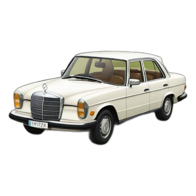 trip around galicia in a old white mercedes benz 1975 sticker