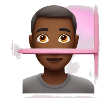 person looking out of pink tinted window sticker