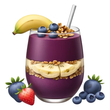 Vaso con açai, que lleve granola plátano arándanos y frutillas sticker