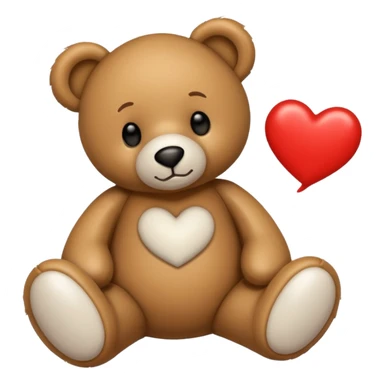 teddy bear with the words I love you written on it sticker