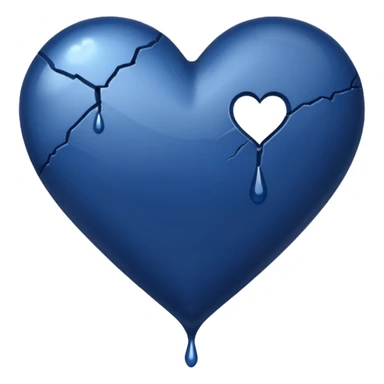 Bleeding navy blue heart  sticker